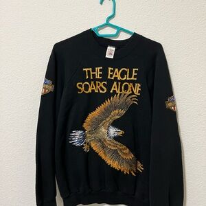 Harley-Davidson Black Crewneck Sweater with Eagle Design